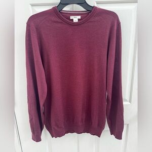 Brax Men's Medium Burgundy Crewneck Merino Wool Sweater